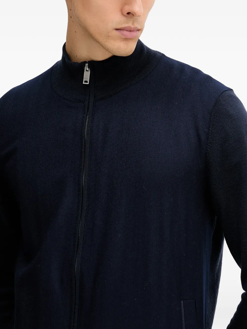 Hackett London Vest met rits Blauw