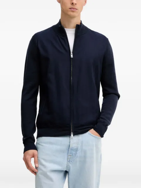 Hackett zip mock-neck cardigan