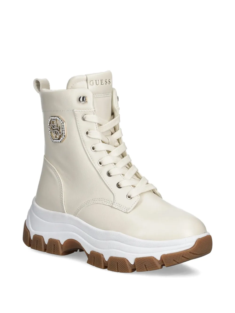 GUESS USA 73mm Benzon logo-plaque high-top sneakers - Beige