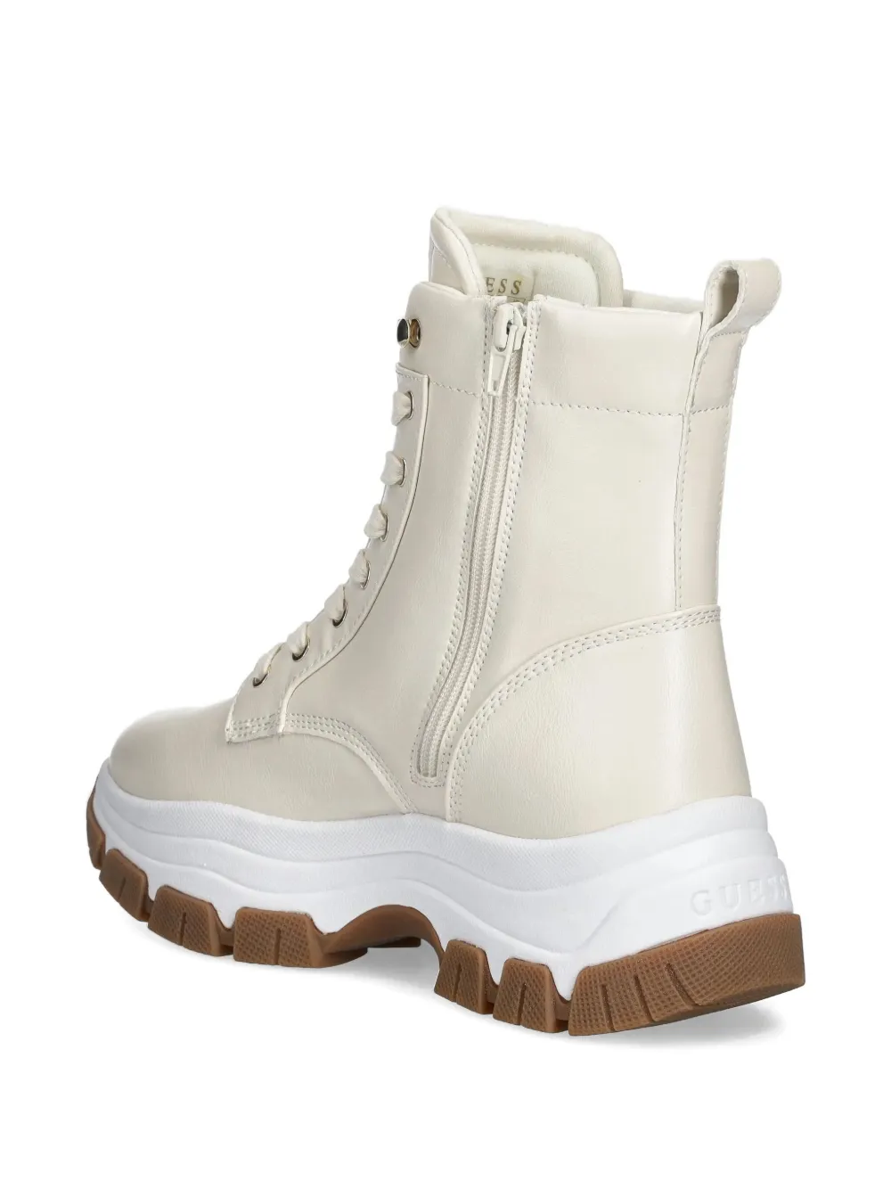 Guess Usa 73mm Benzon Logo-plaque High-top Sneakers In Neutral