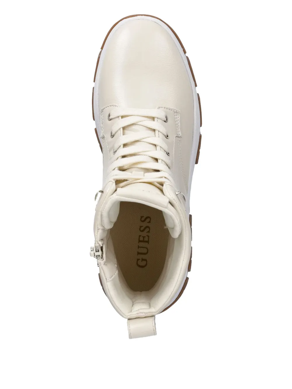 Guess Usa 73mm Benzon Logo-plaque High-top Sneakers In Neutral