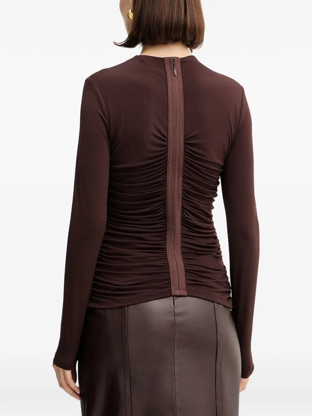  Hervé Léger Ruched-panel Blouse - Brown 