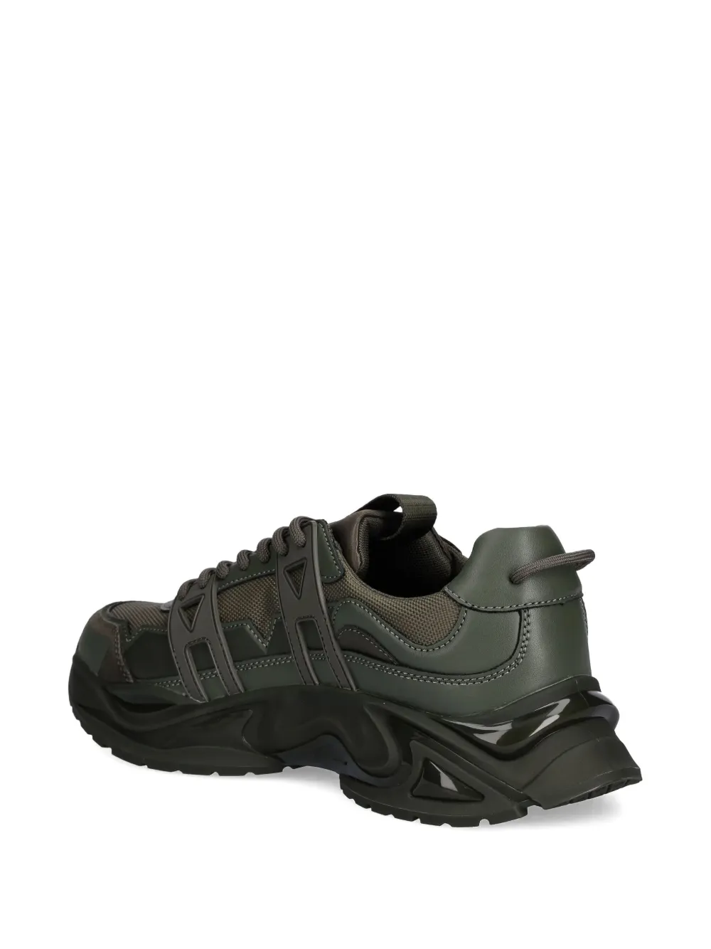 GUESS USA Belluno panelled lace-up low-top sneakers Groen