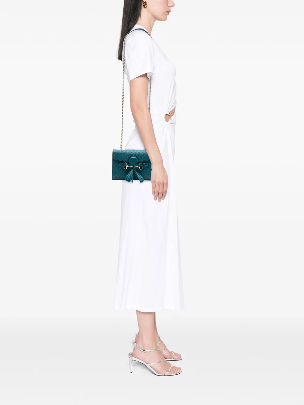 Pre-owned Gucci 2016-2025 Mini Microssima Emily Crossbody Bag In Blue