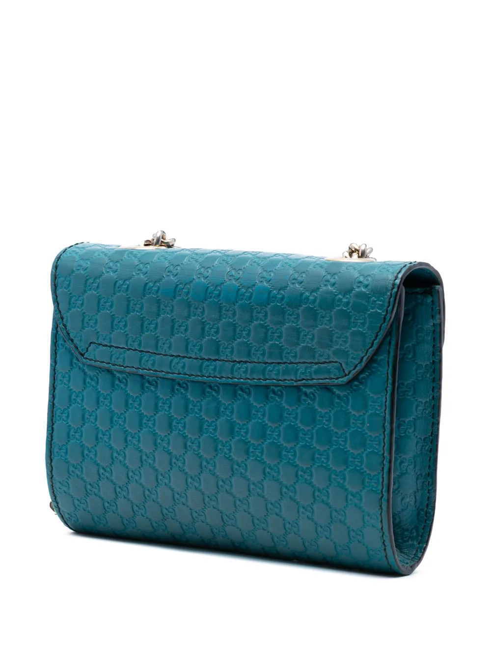 Pre-owned Gucci 2016-2025 Mini Microssima Emily Crossbody Bag In Blue