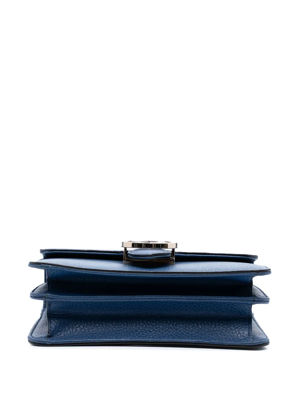 Pre-owned Gucci 2016-2025 Small Dollar Calfskin Interlocking G Crossbody Bag In Blue