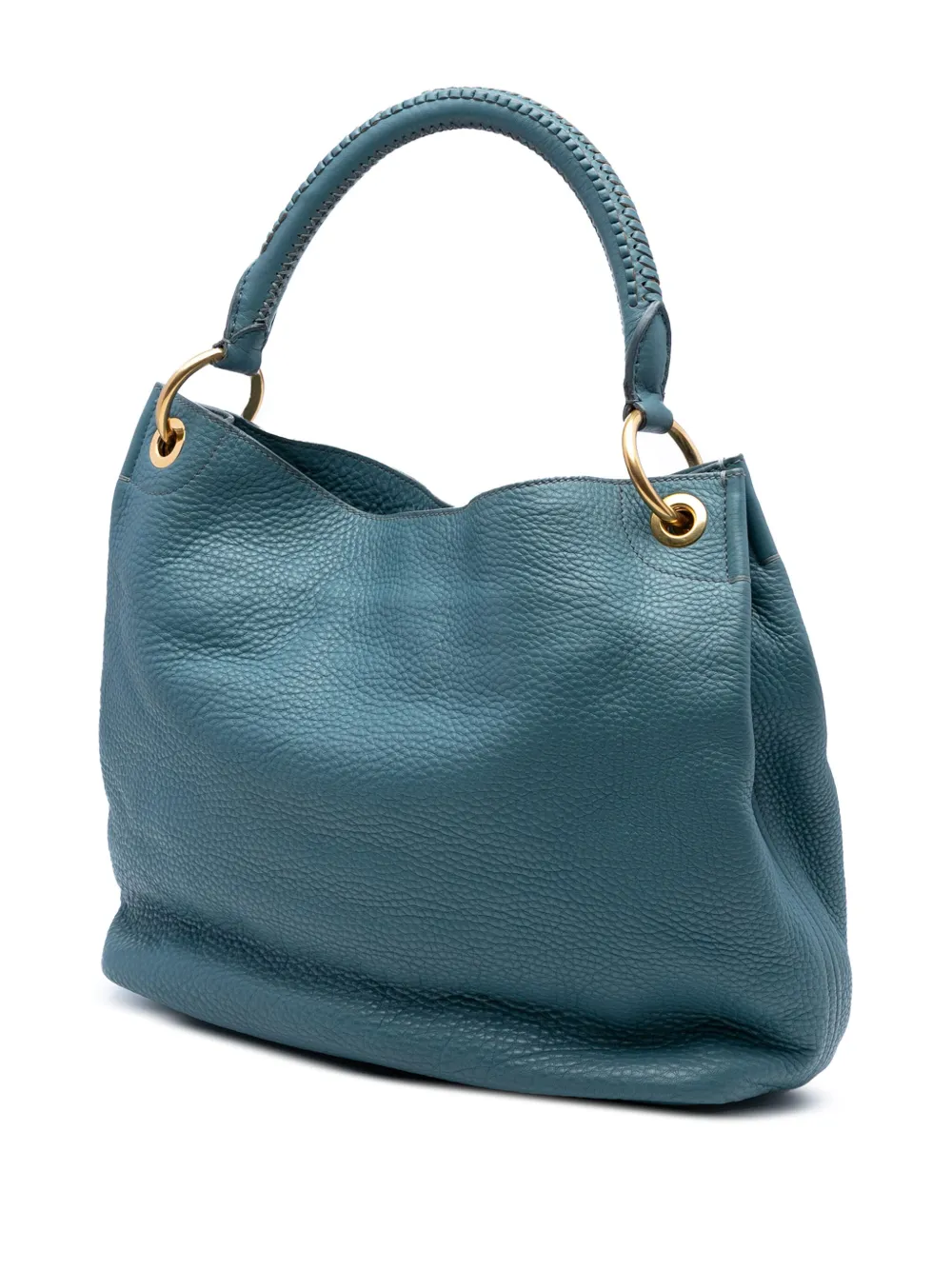 Pre-owned Prada 2000-2025 Vitello Daino Hobo Bag In Blue