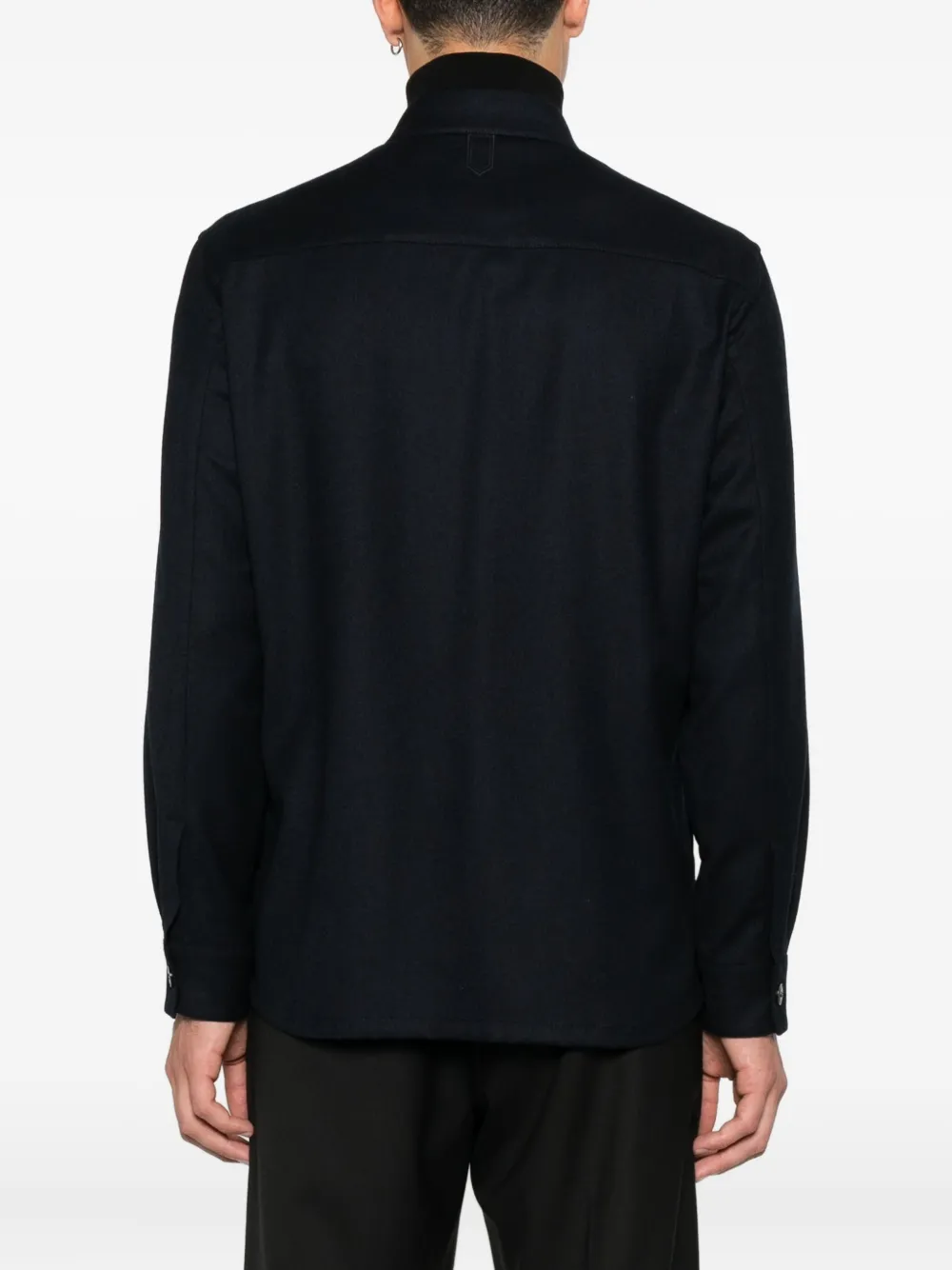 Canali Wollen shirtjack Blauw