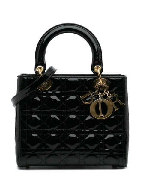 Christian Dior Pre-Owned 2012 Medium Patent Cannage Lady Dior satchel
