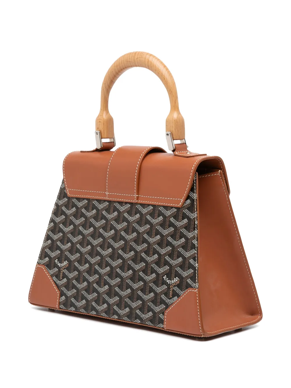 Pre-owned Goyard 2017 Ine Saigon Structured Pm Satchel In Black