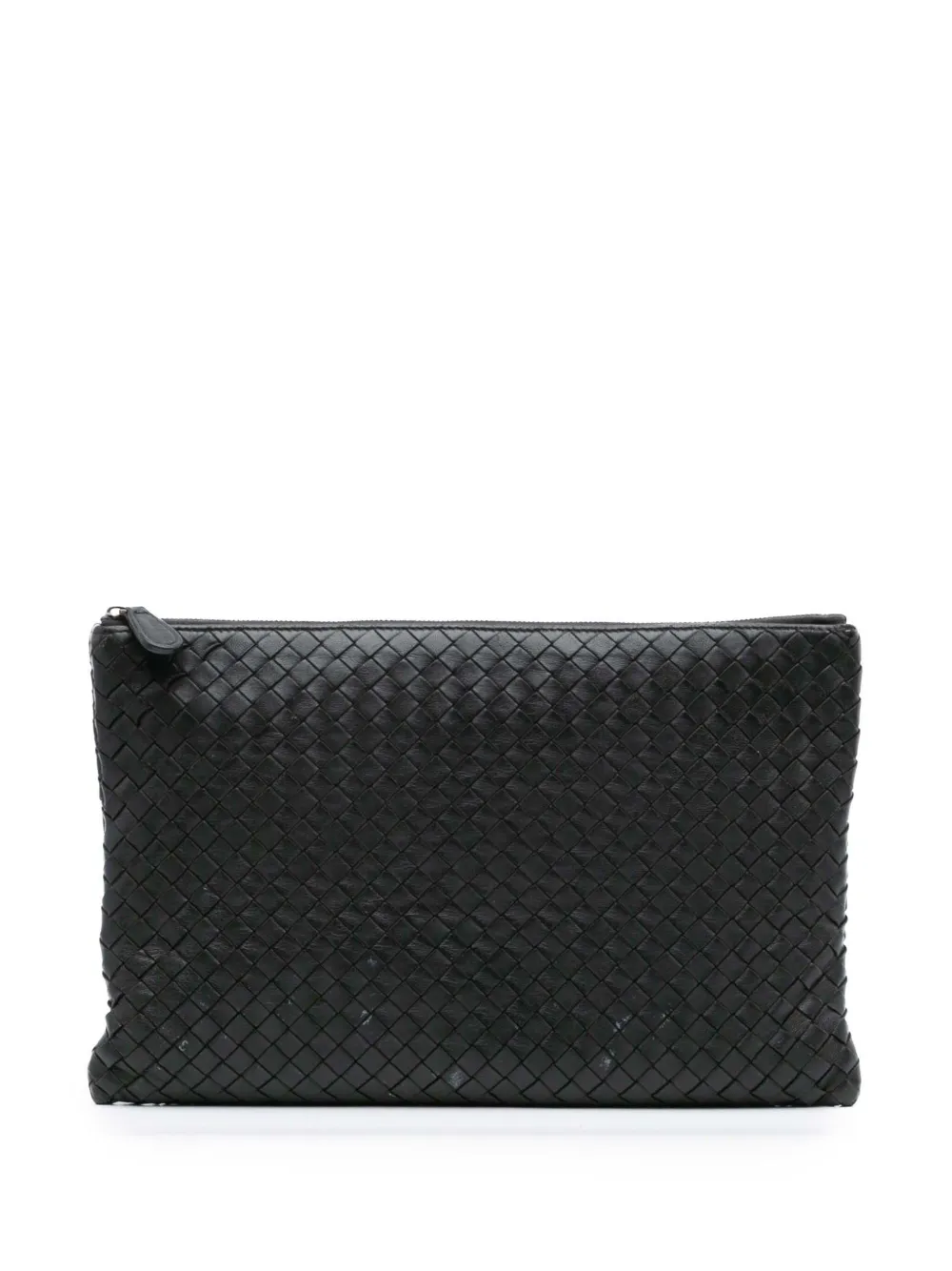 Pre-owned Bottega Veneta 2012-2025 Nappa Intrecciato Clutch Bag In Black