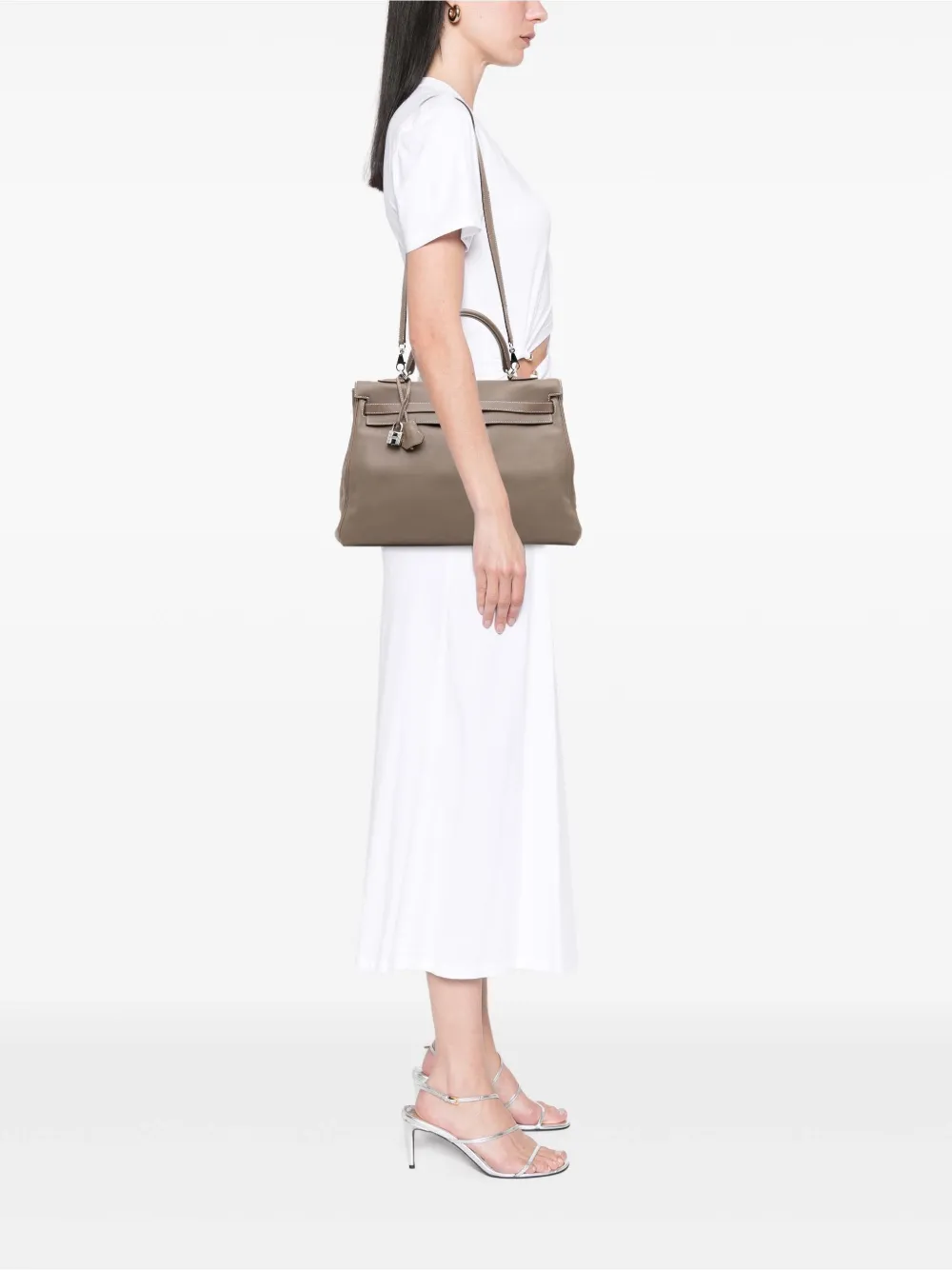 Pre-owned Hermes 2008 Swift Kelly Ii Retourne 35 Satchel In Brown