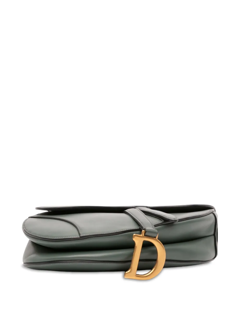 DIOR Pre-owned 2019 Smooth Calfskin Saddle Bag Shoulder Bag In Green