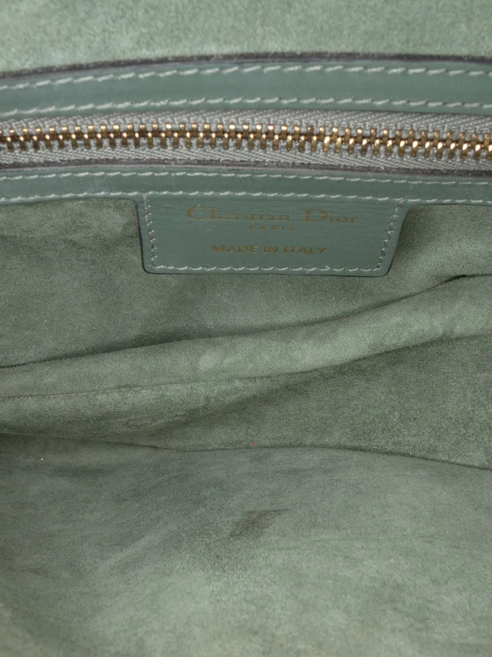 DIOR Pre-owned 2019 Smooth Calfskin Saddle Bag Shoulder Bag In Green