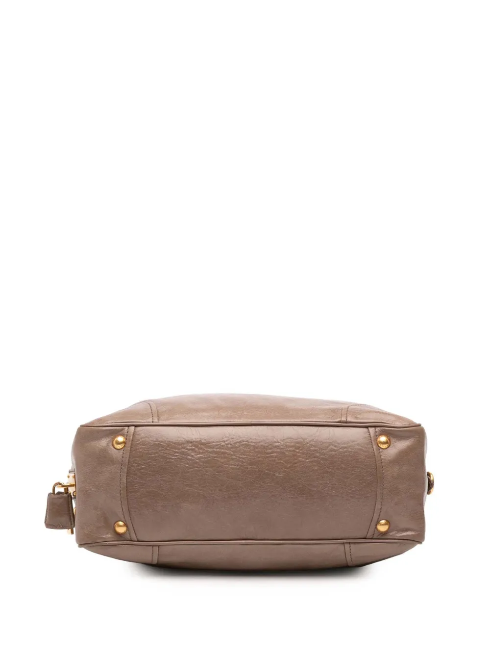 Pre-owned Prada 2000-2025 Vitello Shine Bauletto Satchel In Brown