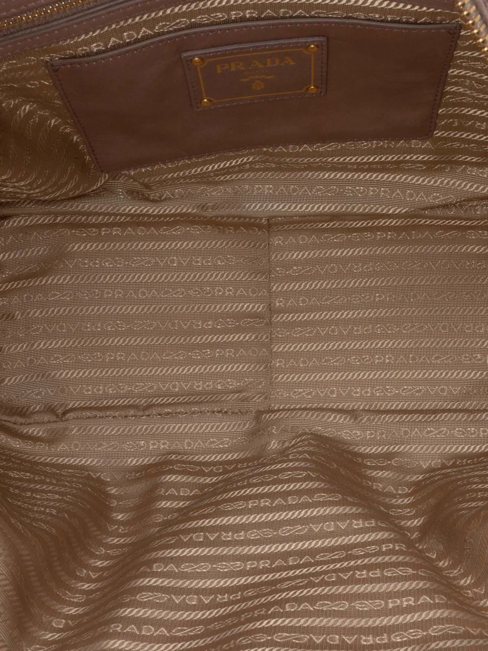 Pre-owned Prada 2000-2025 Vitello Shine Bauletto Satchel In Brown