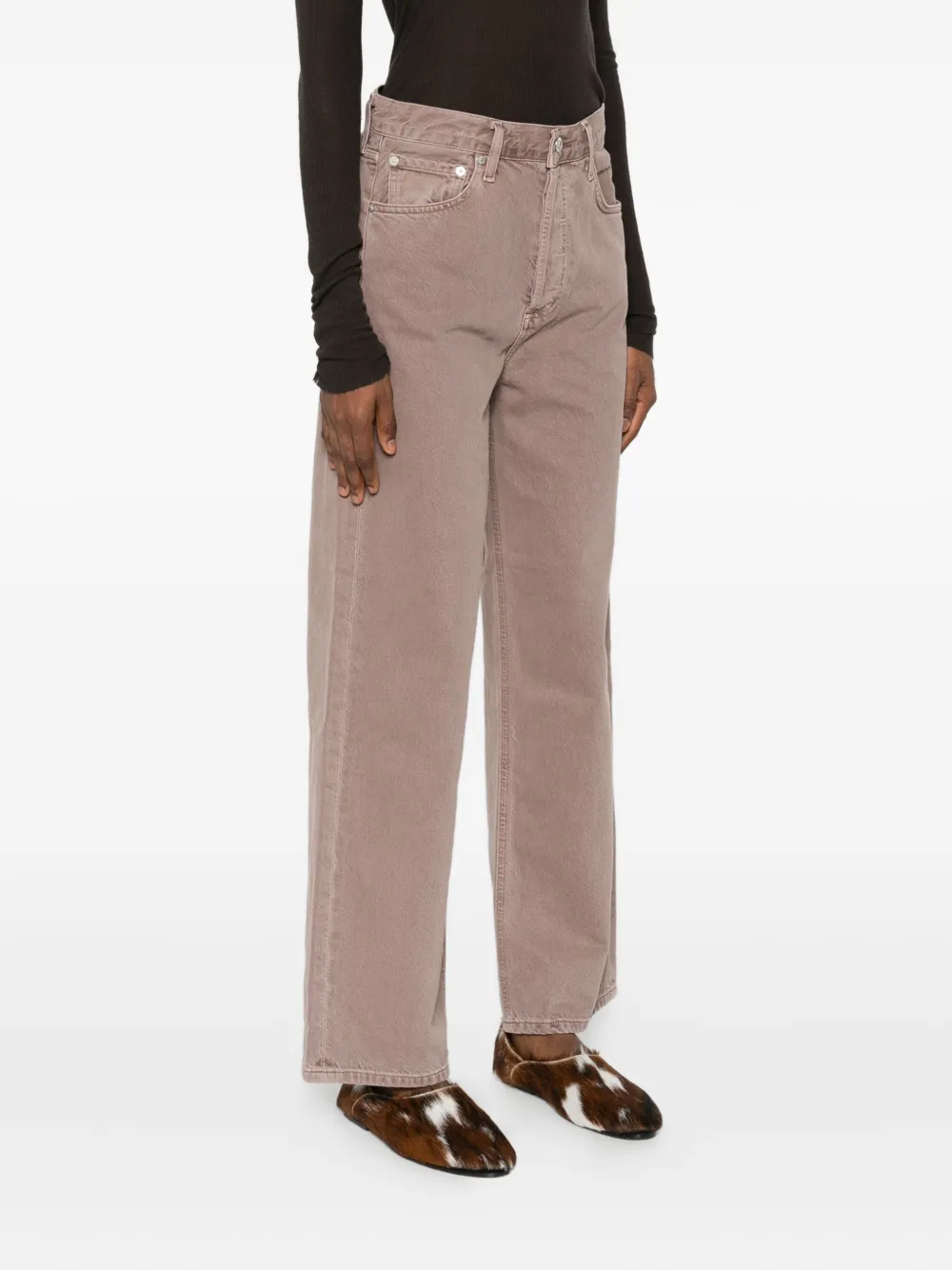 AGOLDE Broek met vijf zakken Bruin