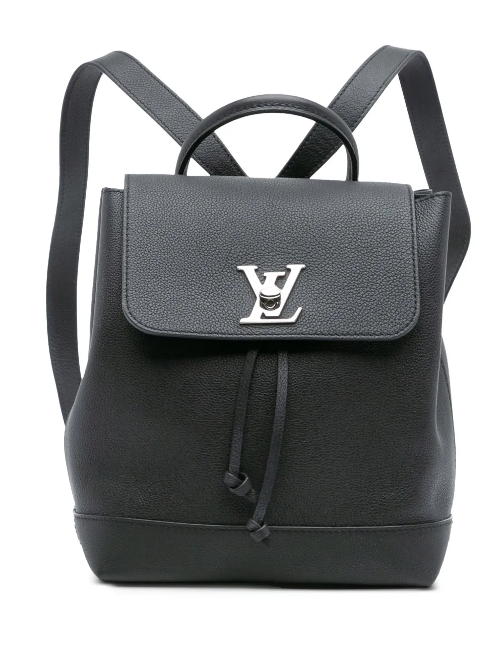 Pre-owned Louis Vuitton 2017 Taurillon Lockme Backpack In Black