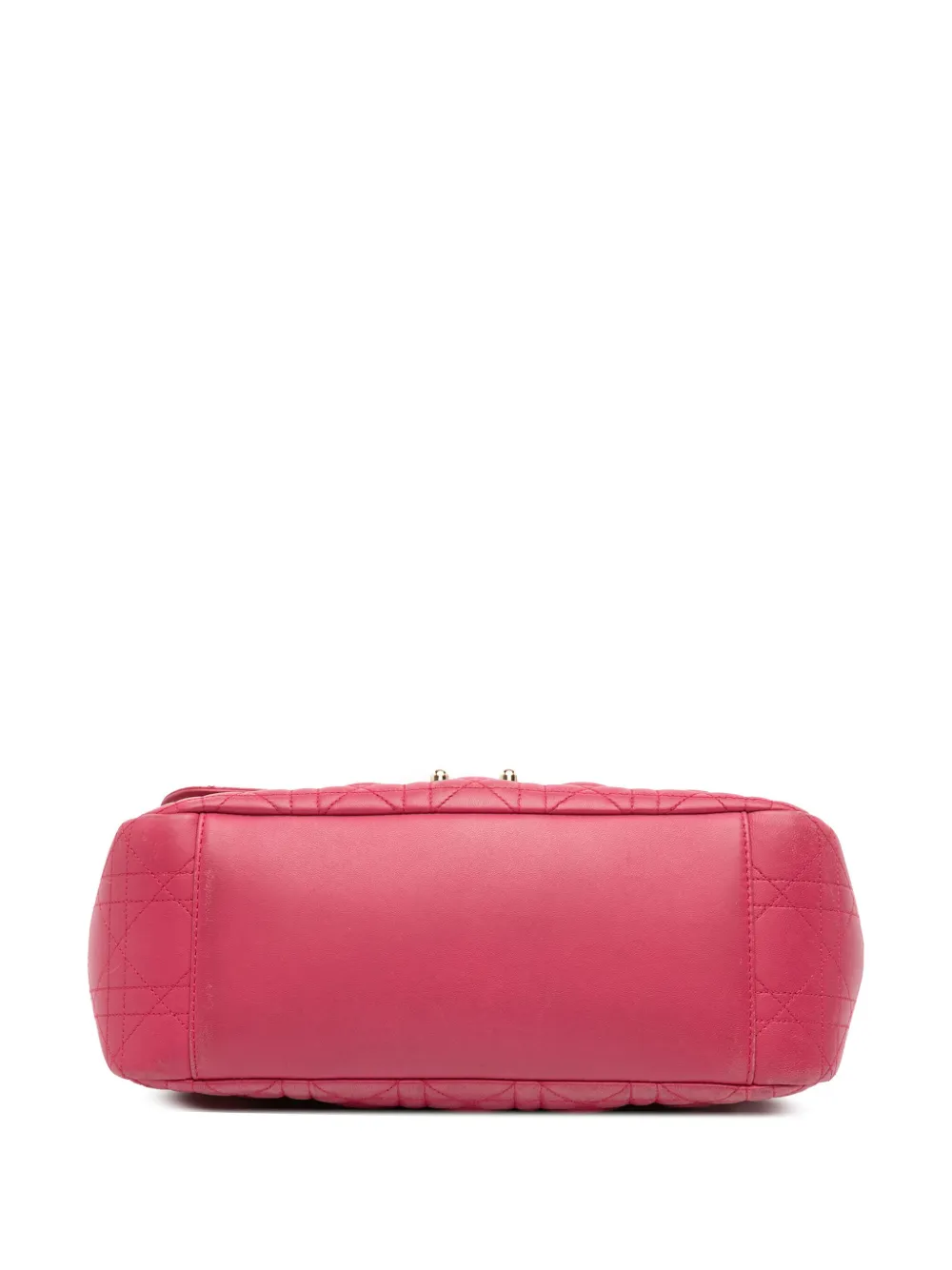 Pre-owned Dior 2014 Large Lambskin Cannage Miss  Flap Shoulder Bag In Pink