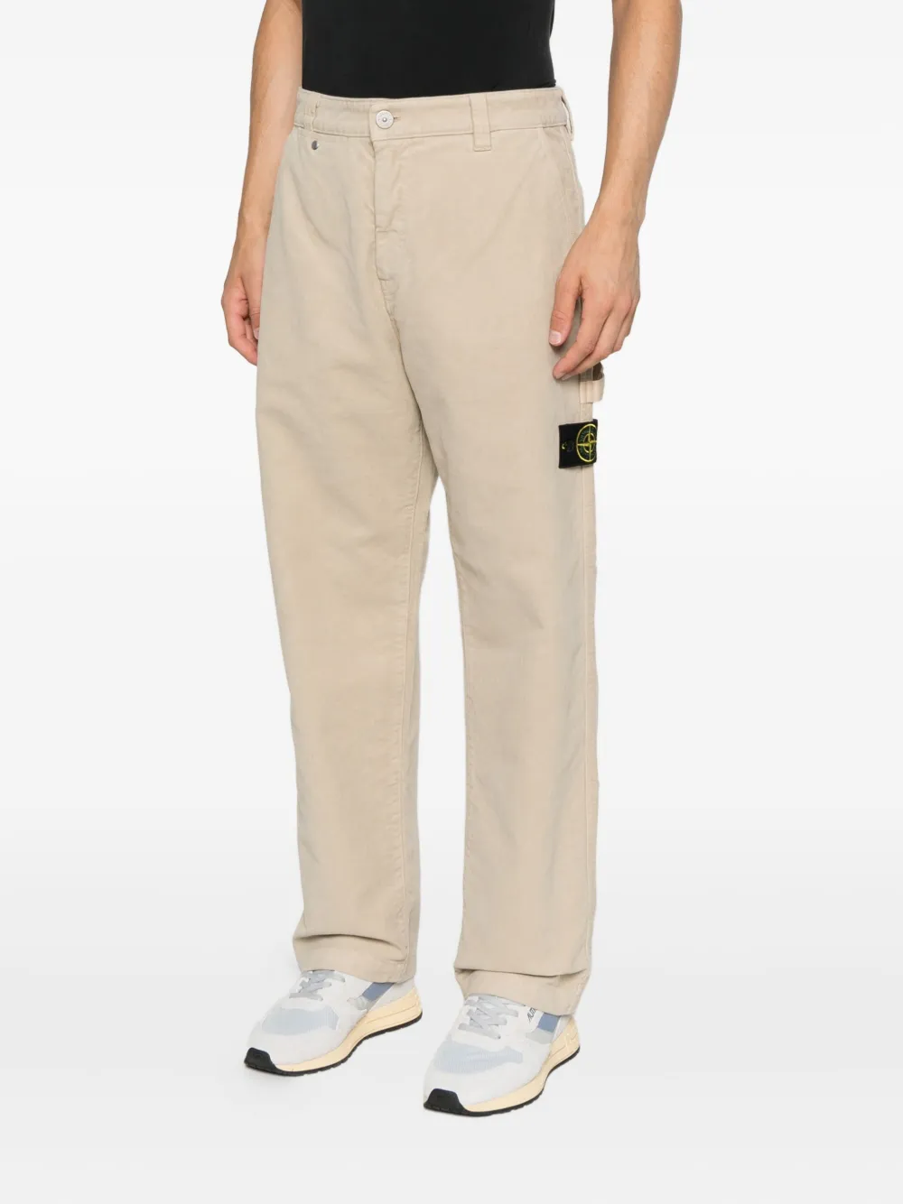 Stone Island Broek met Compass-logopatch Beige