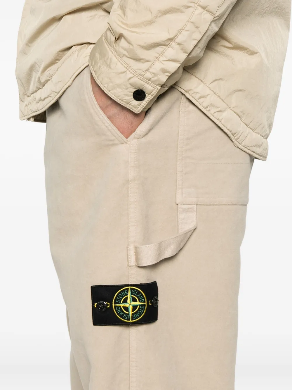 Stone Island Broek met Compass-logopatch Beige