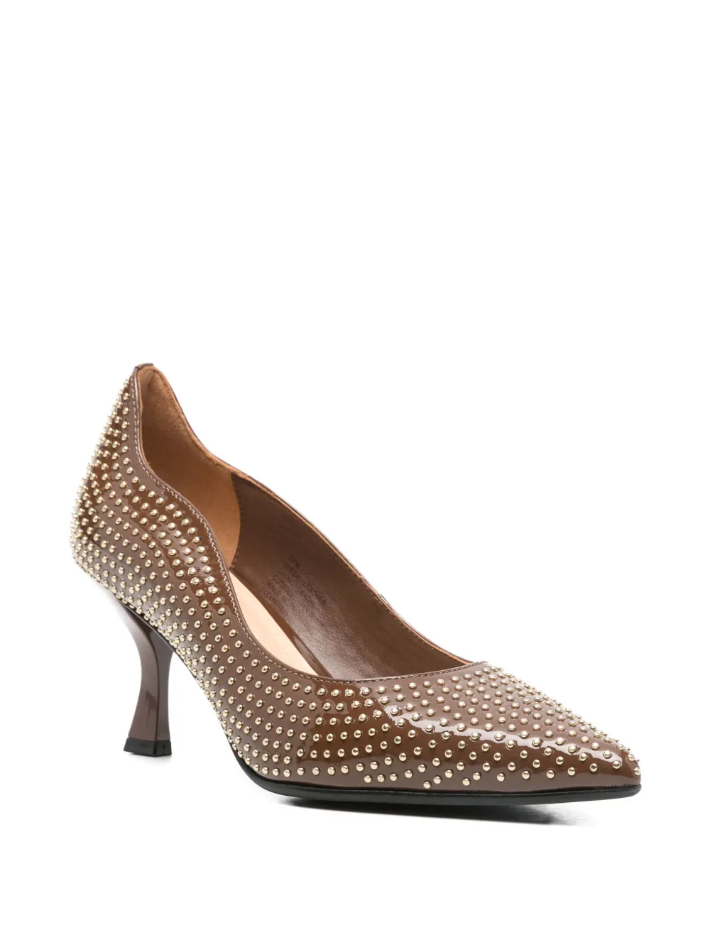 Marc Ellis Studs-embellishment Leather Pumps In Brown