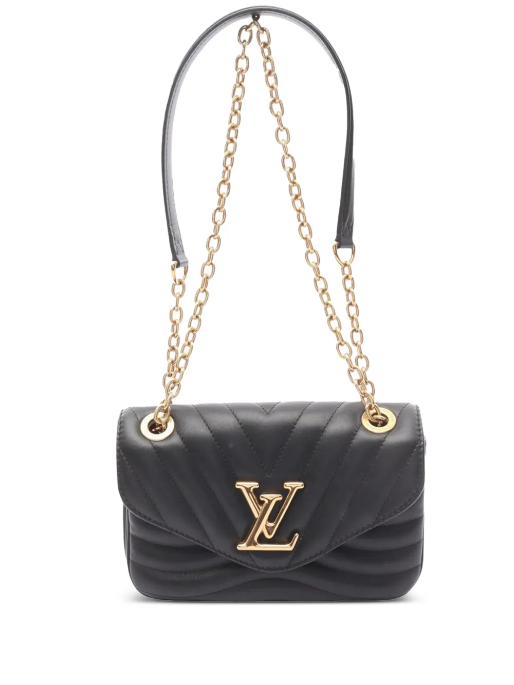 Pre-owned Louis Vuitton 2021-2025 New Wave Chain Bag Pm Crossbody Bag In Black