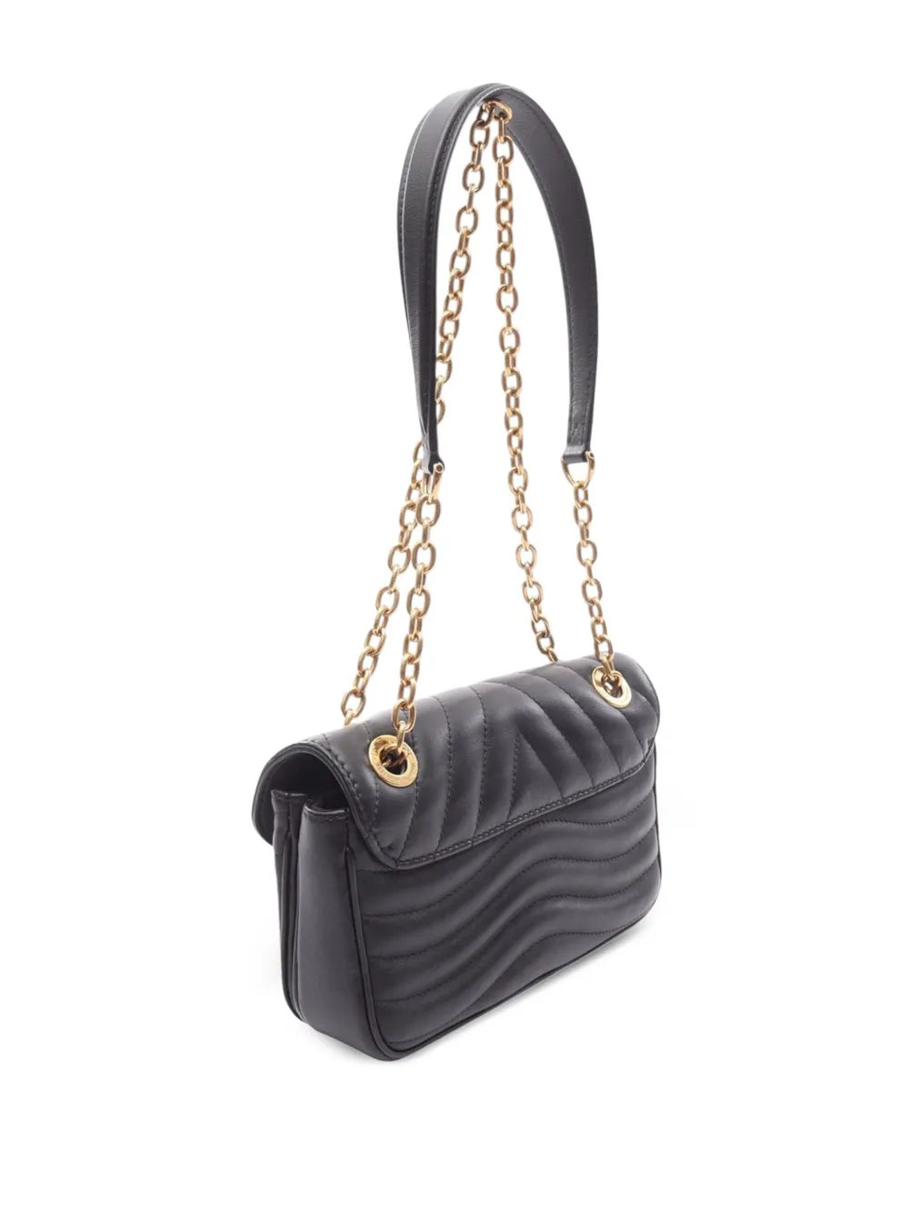 Pre-owned Louis Vuitton 2021-2025 New Wave Chain Bag Pm Crossbody Bag In Black