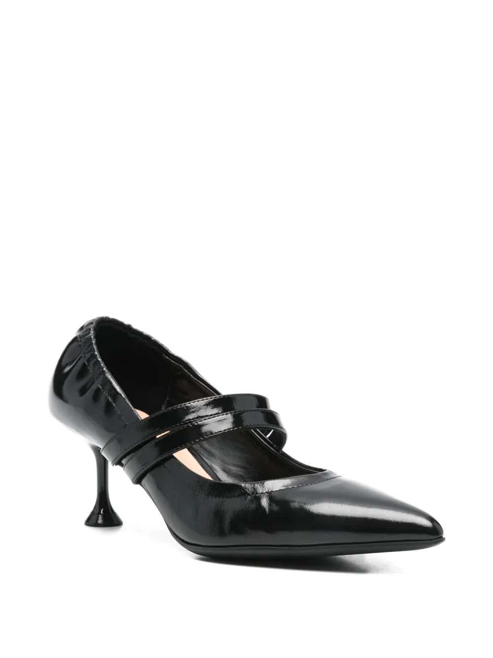 Marc Ellis Pointed Strapped Heeled Pumps In Black