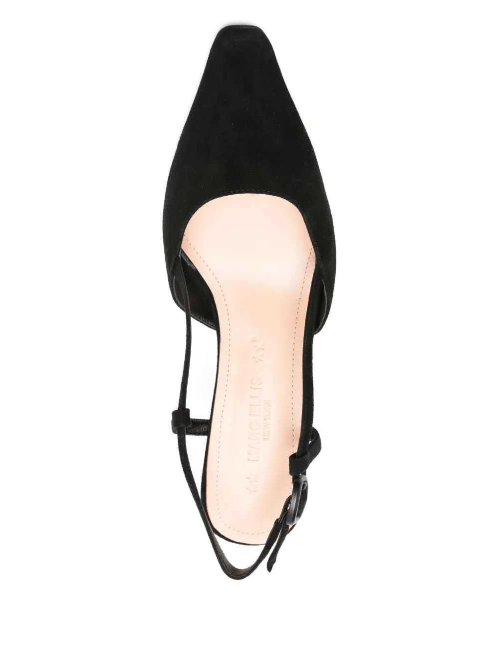 Marc Ellis Square-toe Slingback Heeled Pumps In Black