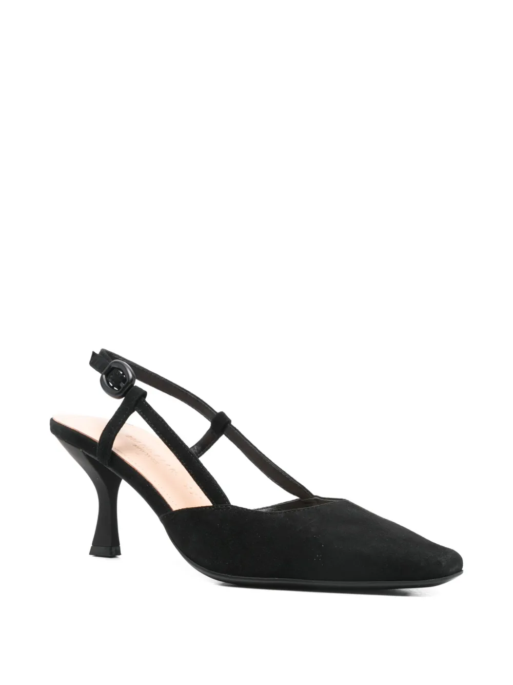 Marc Ellis Square-toe Slingback Heeled Pumps In Black