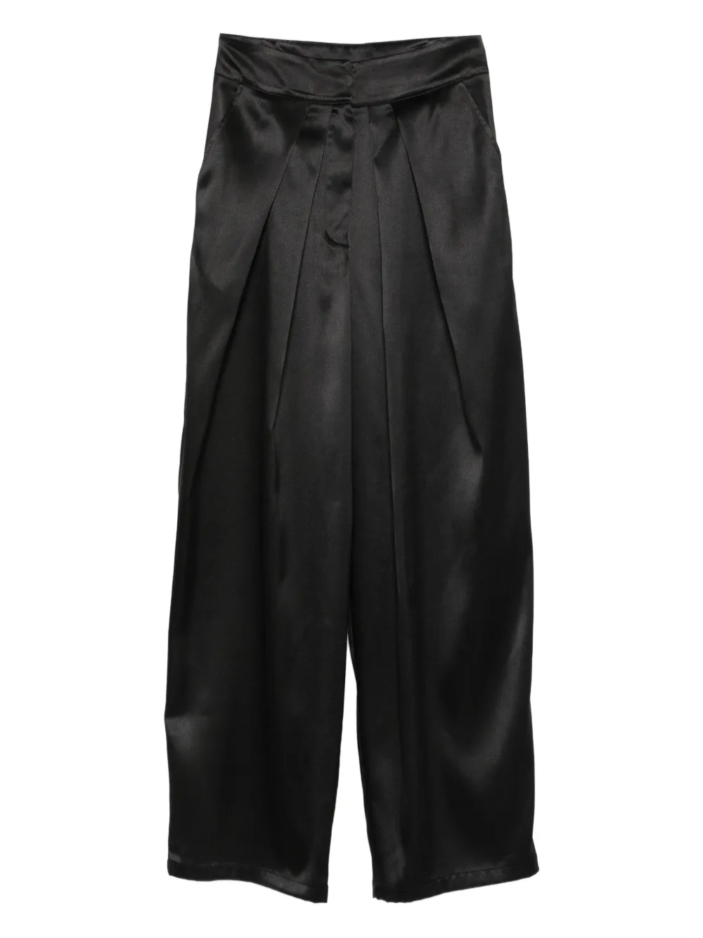 Rhizome Romanain Taffeta Pleated Trousers In Black