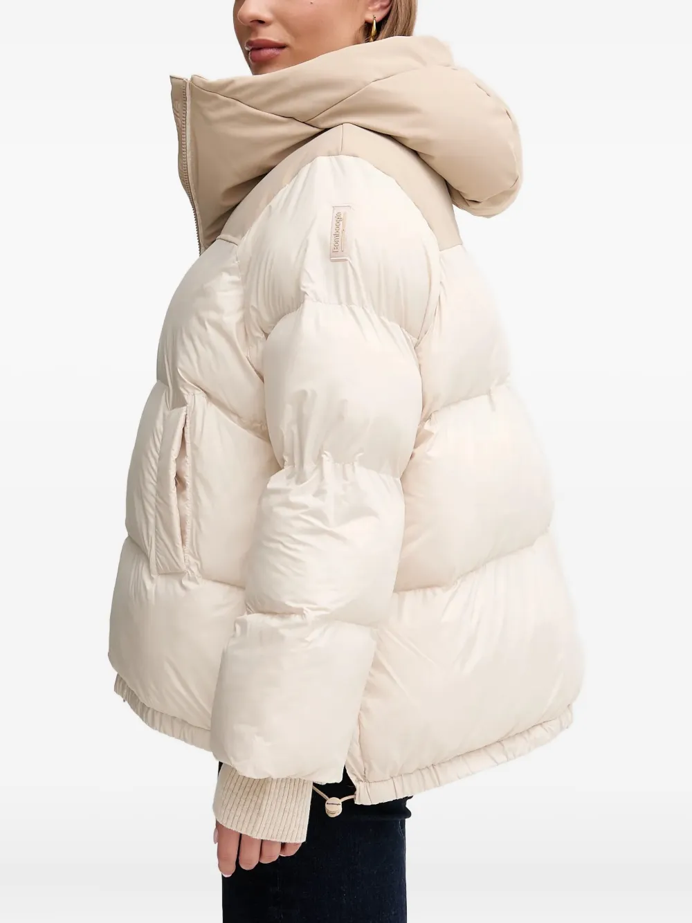 bomboogie Nagoja jack met capuchon en vlakken Beige