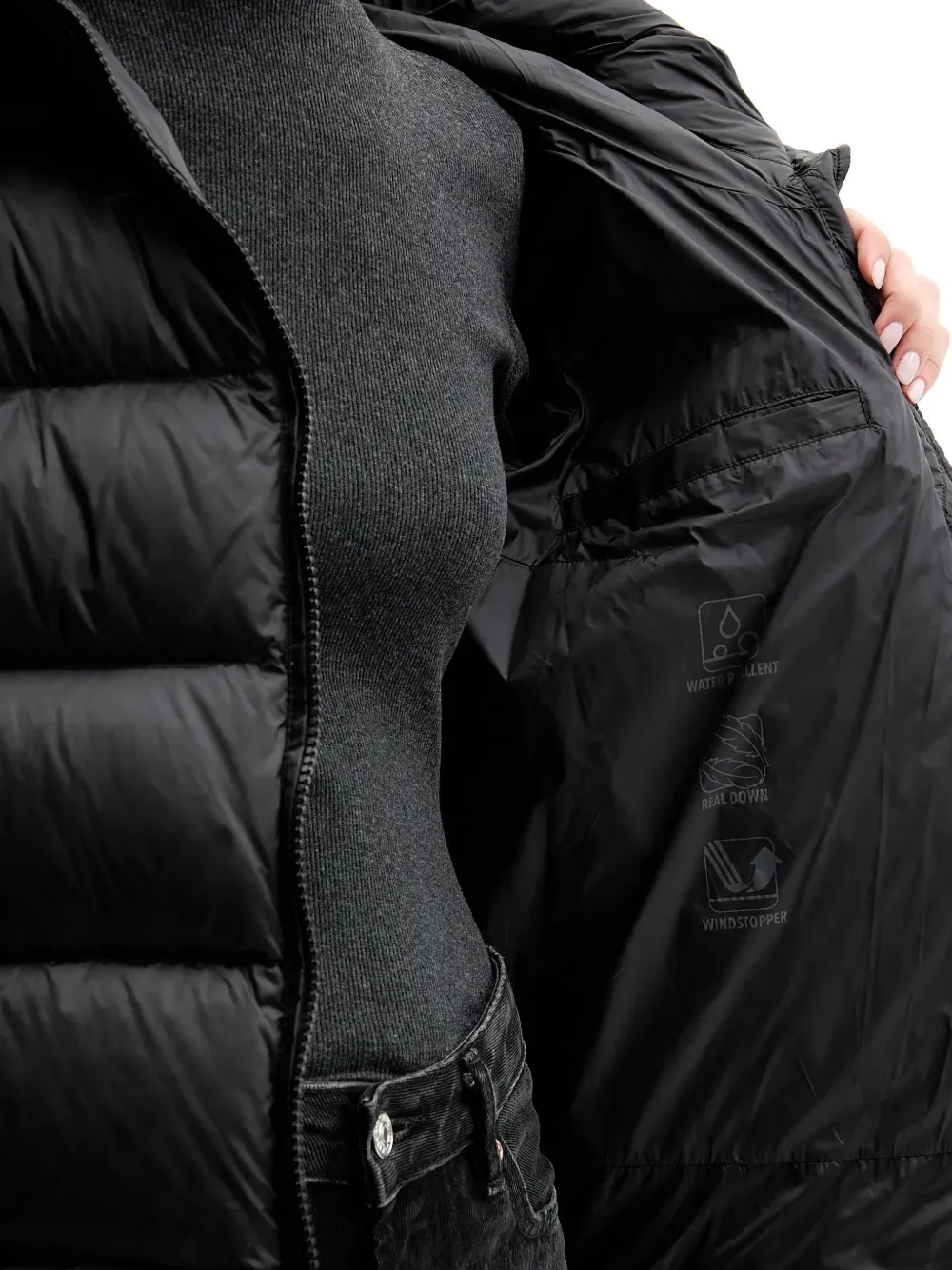 bomboogie Rome gewatteerd jack met capuchon Zwart