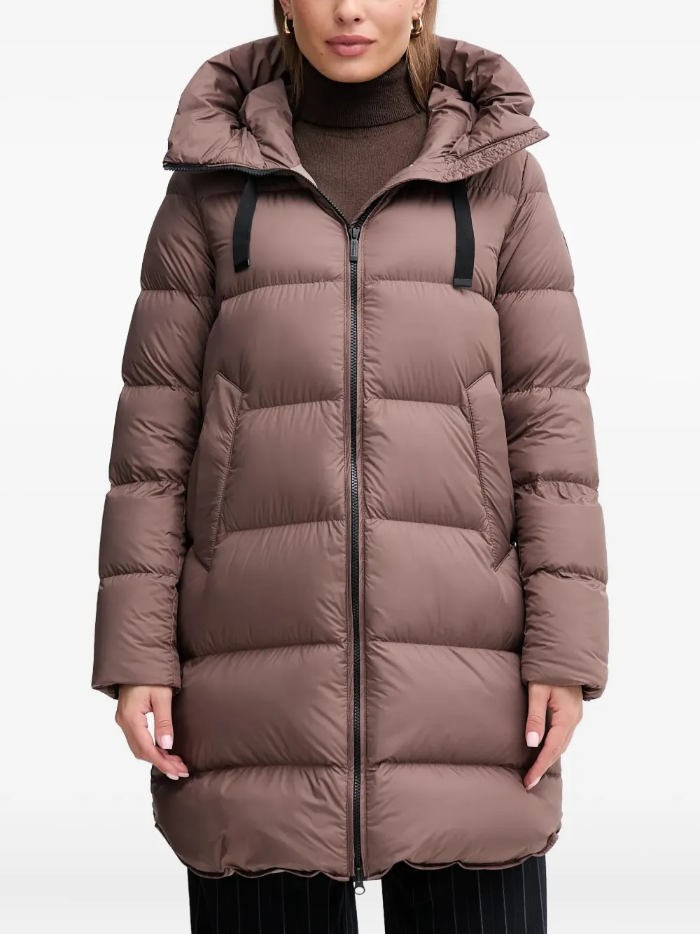 bomboogie Geneva hooded zip coat - Marrone