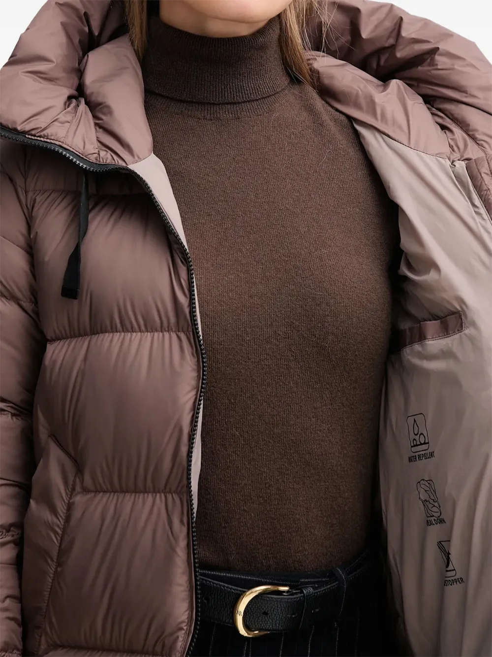 bomboogie Geneva jas met capuchon en rits Bruin