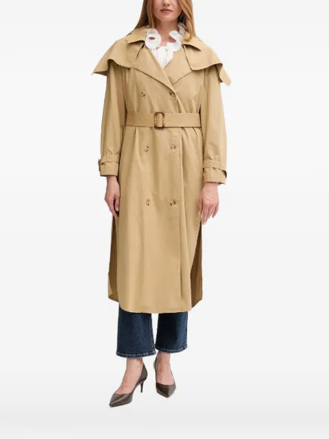 Hoss Intropia floral-embroidered belted coat