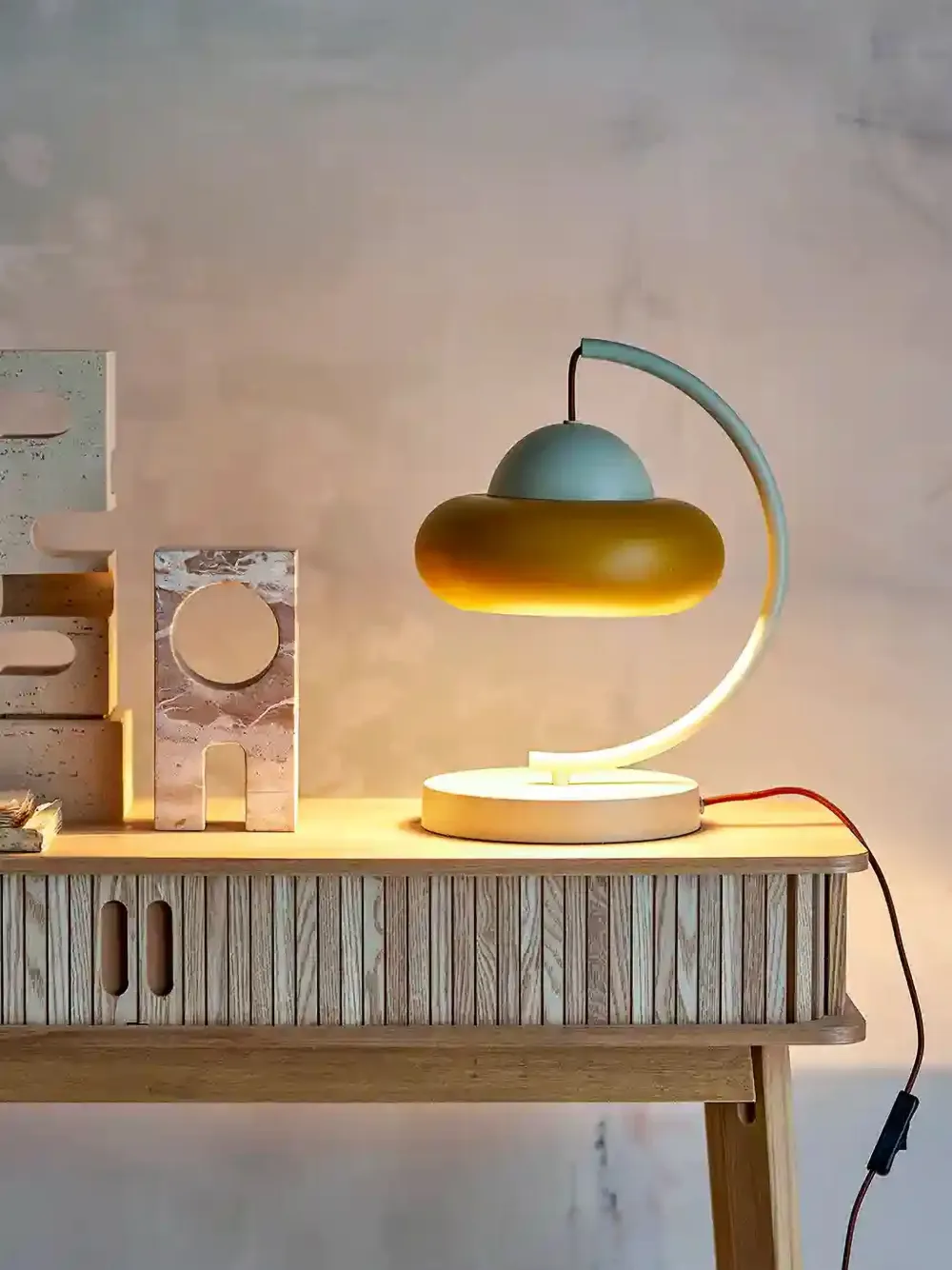 Bloomingville Bubble Curved Table Lamp - White 