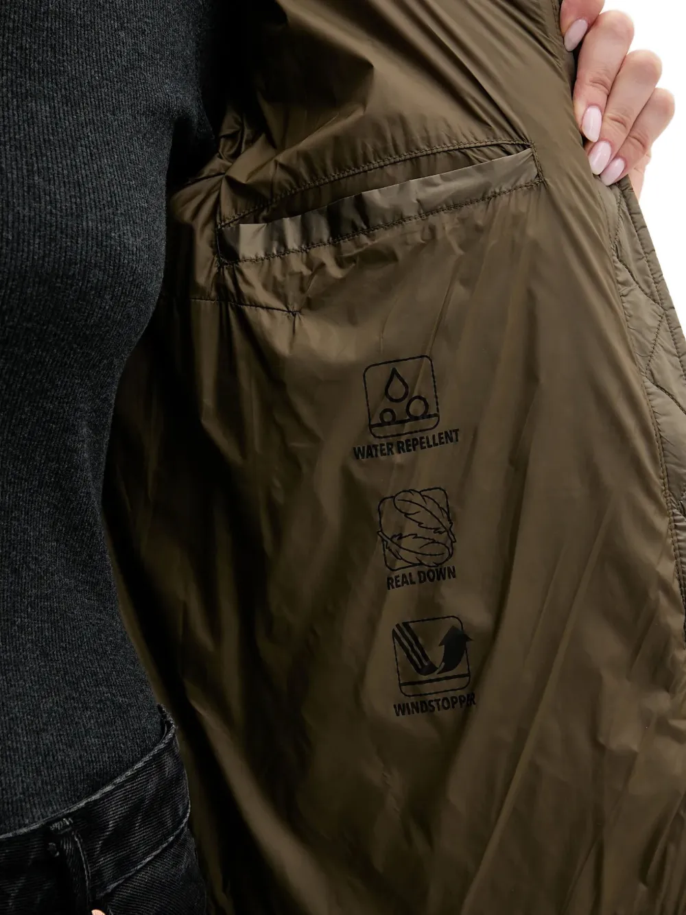 bomboogie Rome gewatteerd jack met capuchon Groen