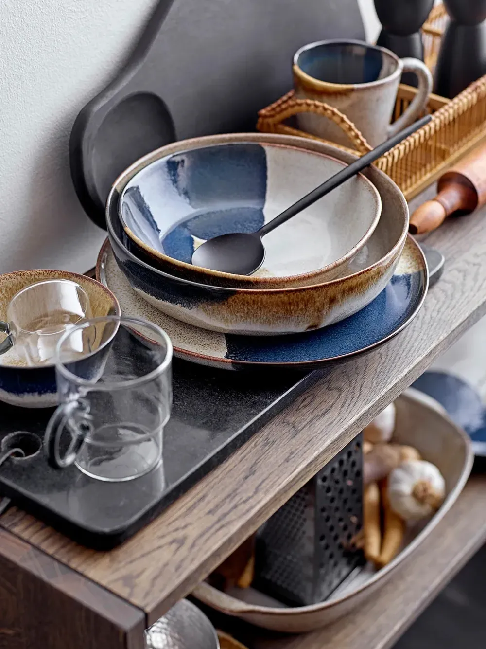 Bloomingville Jules Colour-block Plate - Neutrals 