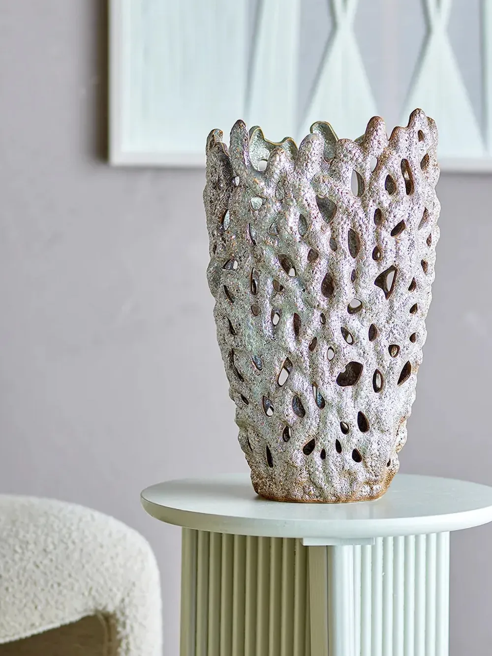  Bloomingville Eunice Openwork Vase - Grey 