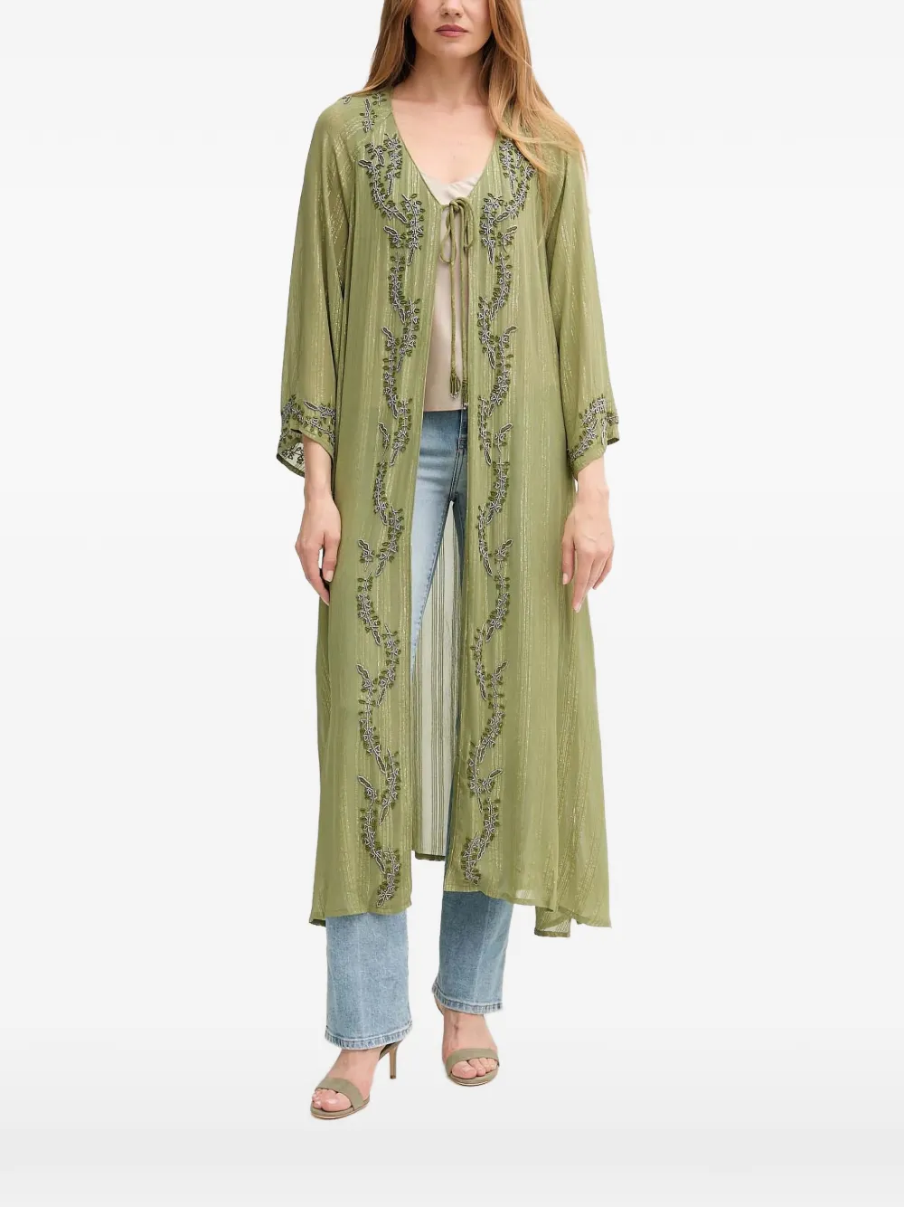 Hoss Intropia beaded long-sleeve top - Verde