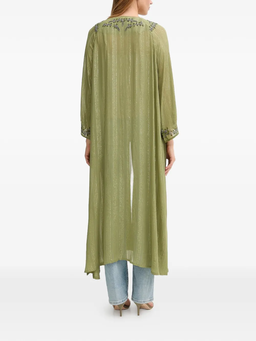  Hoss Intropia Beaded Long-sleeve Top - Green 