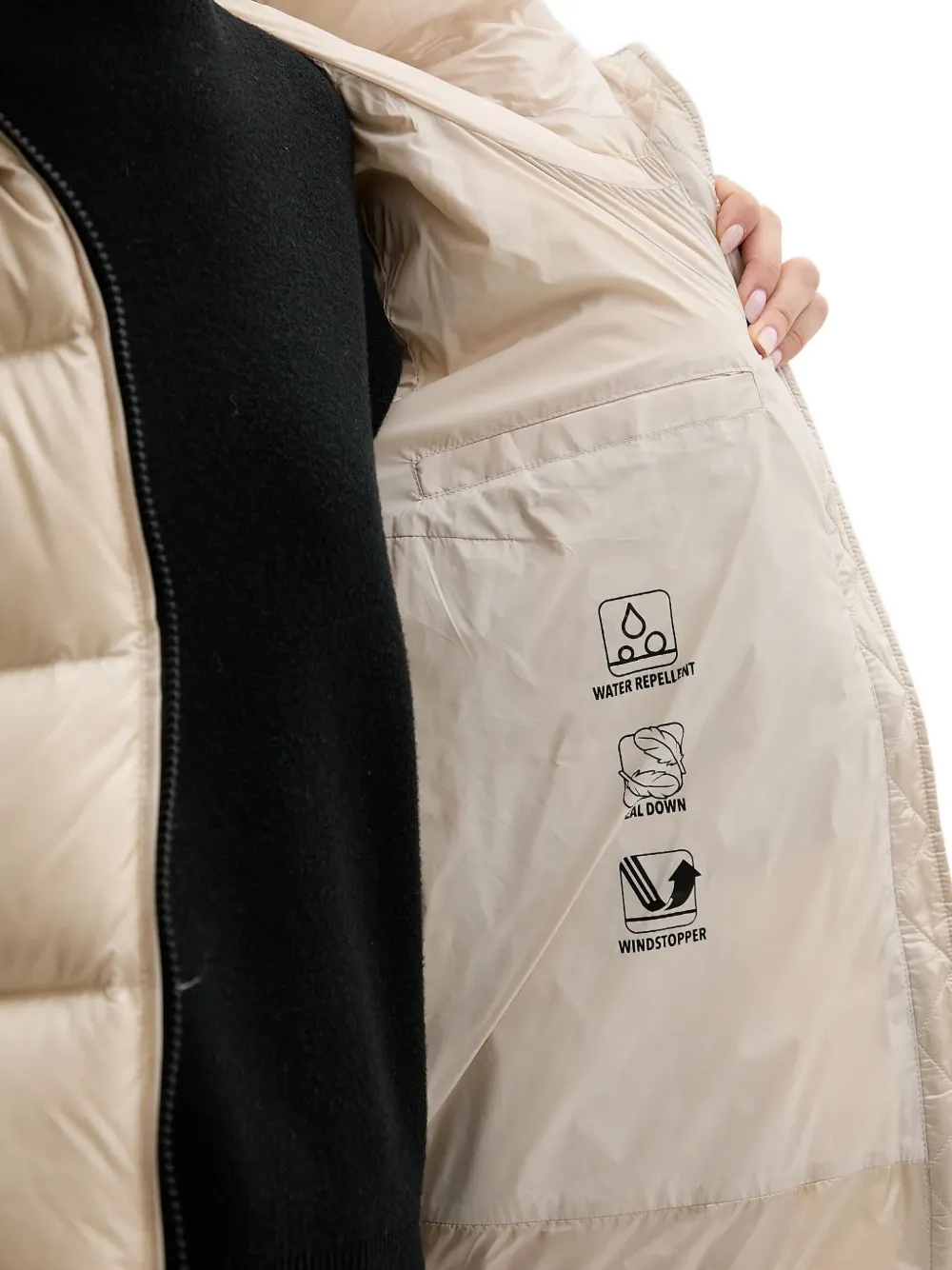 bomboogie Rome gewatteerd jack met capuchon Beige