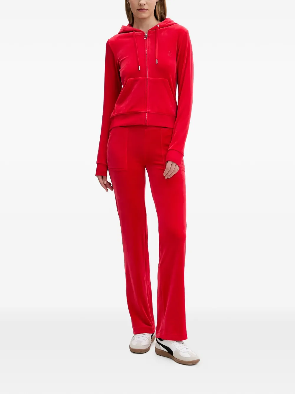 Juicy Couture Patch-pocket Drawstring-fastening Track Pants In Red