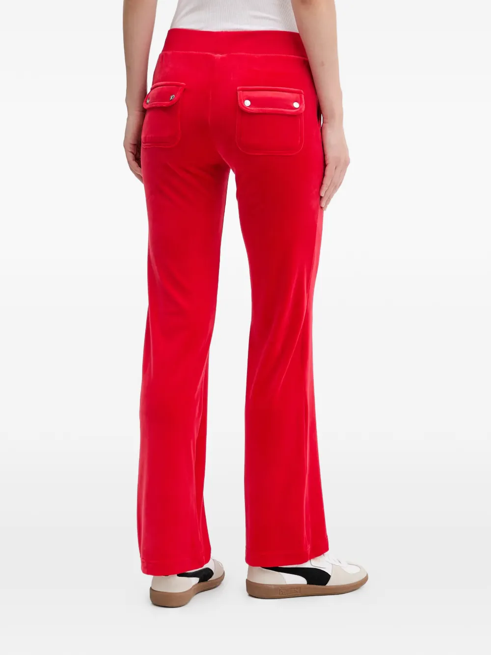 Juicy Couture Patch-pocket Drawstring-fastening Track Pants In Red