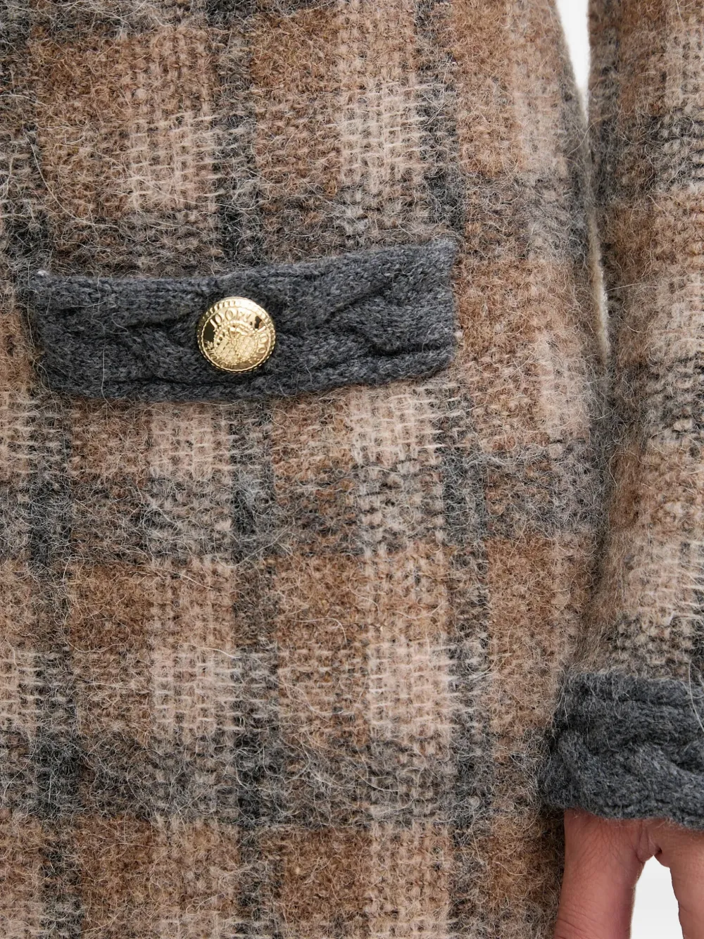 Joop! Kanda geruite mini-rok Bruin