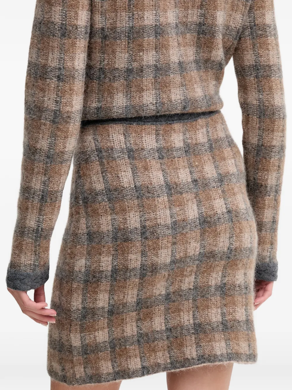  Joop! Kanda Check-pattern Mini Skirt - Brown 