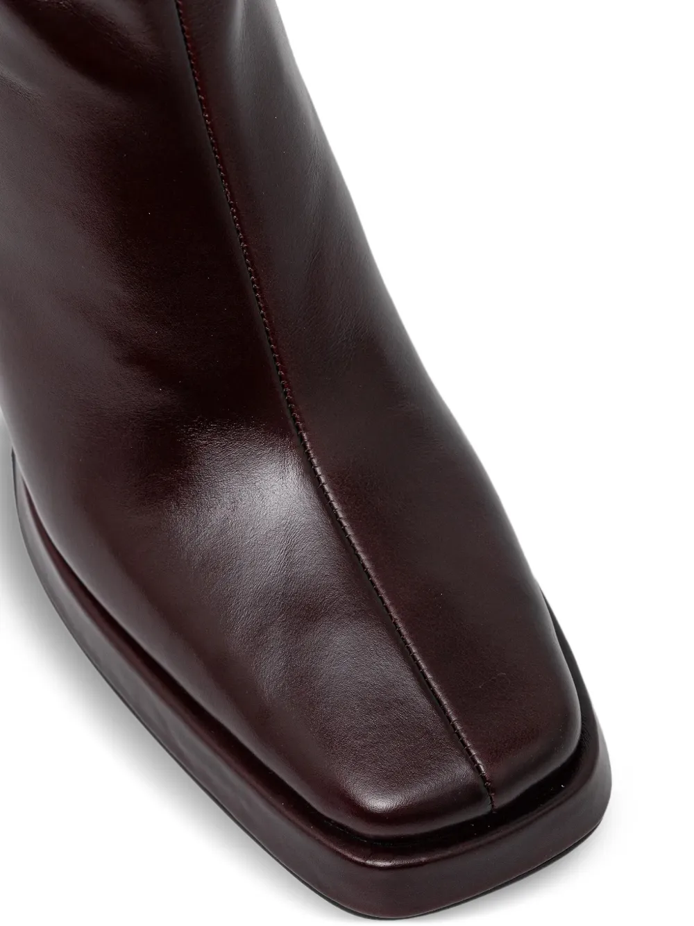 Jeffrey Campbell Maximal-3 knielaarzen met vierkante neus en hak Bruin