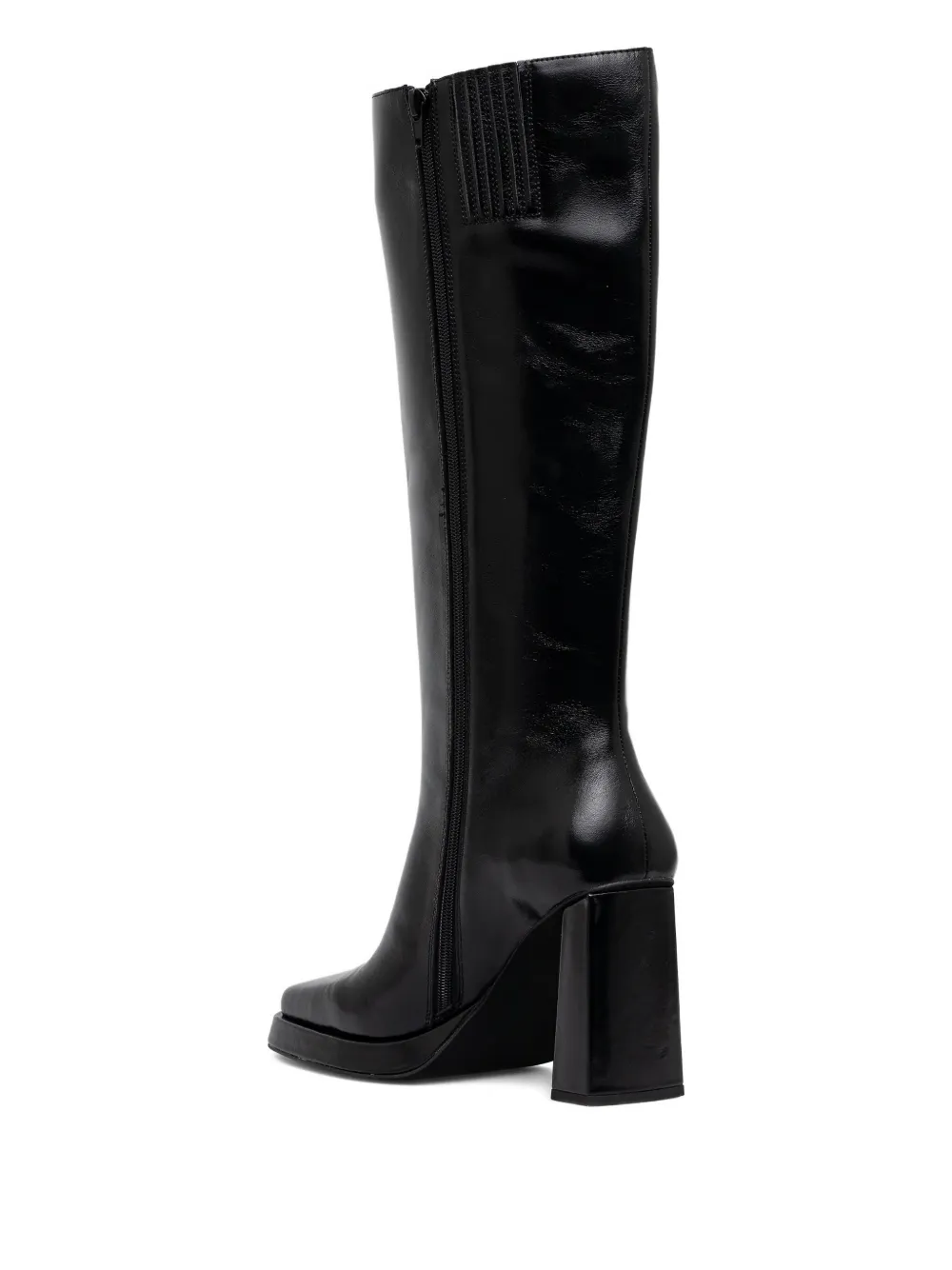 Jeffrey Campbell Maximal-3 square-toe knee-high boots Zwart